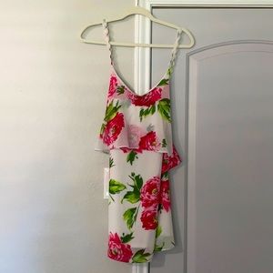 Short Floral Dress with cross back
